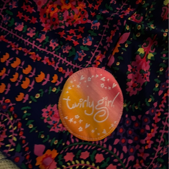 Twirly Girl NWOT gorgeous multimedia swing dress with hood, size 8 - Picture 5 of 9